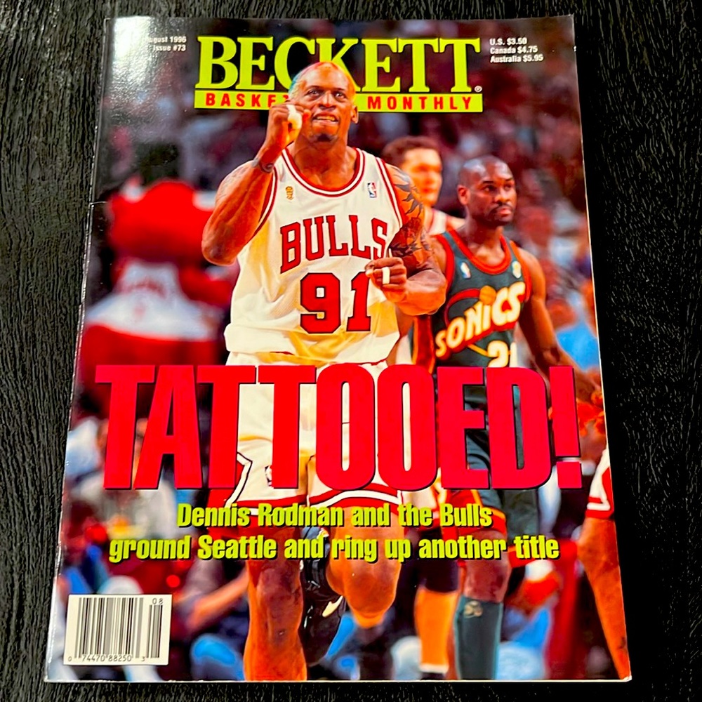 Beckett Basketball Monthly - August 1996 Issue #73 w/Dennis Rodman of 1996 Bulls